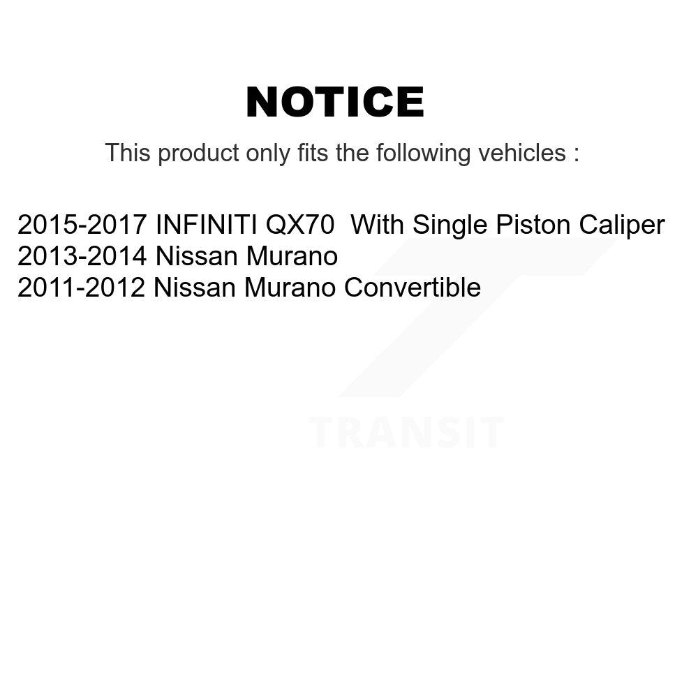 Rotor de frein à fente percée avant et arrière et Kit de plaquettes en céramique pour Nissan Murano INFINIT