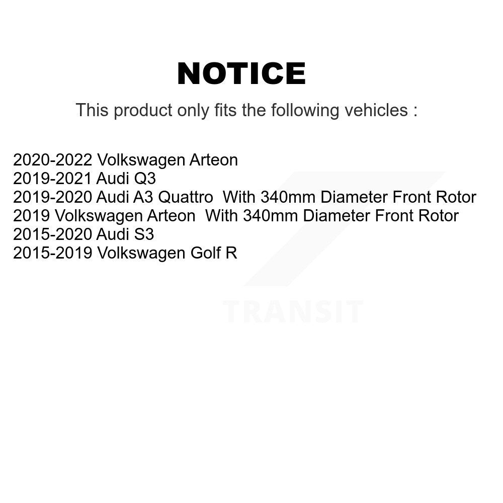 Kit de plaquettes en céramique pour Rotors de frein avant et arrière, pour Audi Q3 Volkswagen Golf