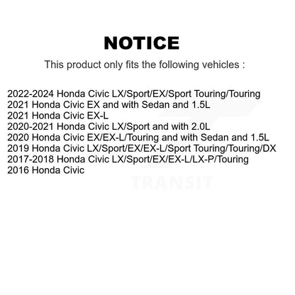 Rotor de frein à disque fendu percé à revêtement arrière et kit de plaquettes en céramique pour Honda Civi