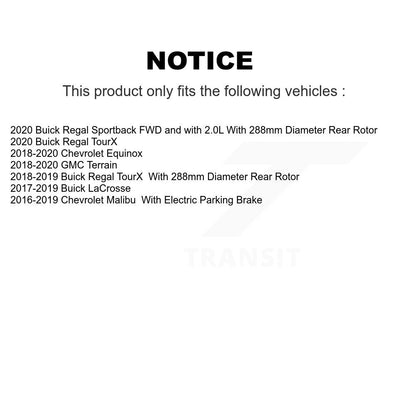 Kit de plaquettes de frein en céramique, Rotors de frein à fente arrière percés pour Chevrolet Equinox GMC Terrai