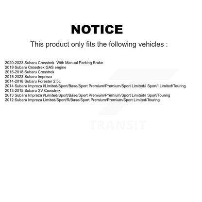 Kit de plaquettes en céramique pour Rotor de frein à disque, fente de perçage arrière, pour Subaru Crosstrek Impreza X