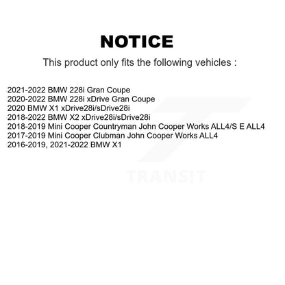 Kit de plaquettes en céramique pour Rotor de frein, fente de perçage arrière, pour BMW X1 Mini X2 Cooper Countryma