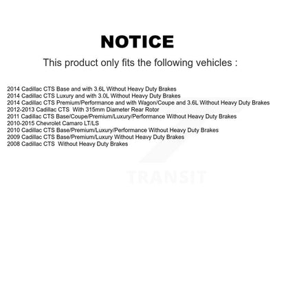 Kit de plaquettes de frein en céramique, Rotors de frein à fente arrière percés pour Chevrolet Camaro Cadillac CT