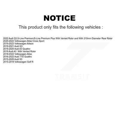 Kit de plaquettes en céramique pour Rotor de frein, fente de perçage arrière, pour Volkswagen Atlas Audi Q3 Cross