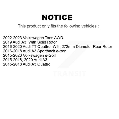 Kit de plaquettes en céramique pour Rotors de frein à fente de forage arrière, pour Volkswagen Taos Audi A3 Quattr