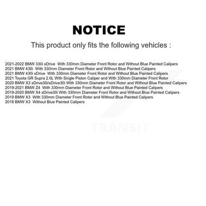 Kit de plaquettes en céramique pour Rotor de frein à fente avant percée, pour BMW X3 330i xDrive X4 Z4 430