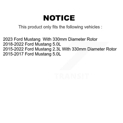 Rotors de frein à disque fendus percés à revêtement arrière et Kit de plaquettes en céramique pour Ford Mustang