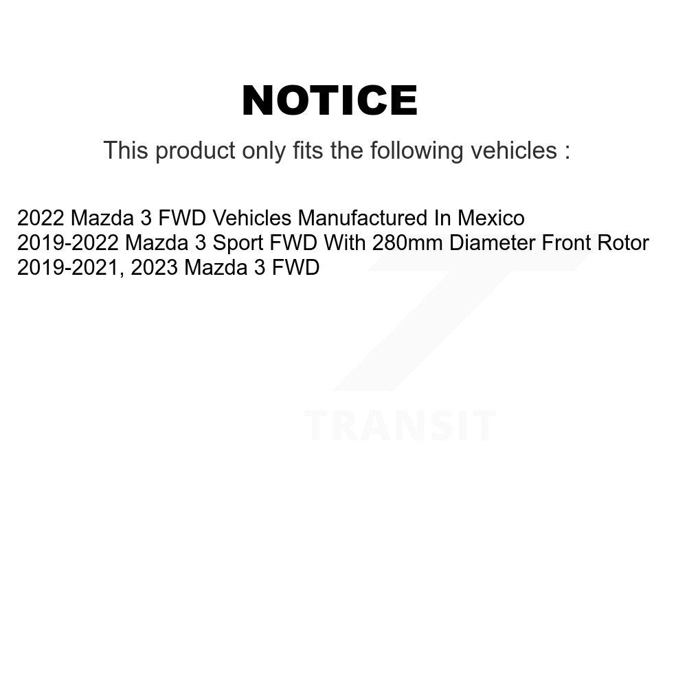 Kit de plaquettes en céramique pour Rotor de frein à disque, fente percée, revêtement avant, pour Mazda 3 Sport FW