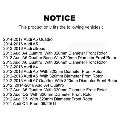 Kit de plaquettes de frein semi-métalliques pour Rotors de frein à fente avant, pour Audi A4 Quattro Q5 A5 A