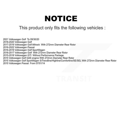 Kit de plaquettes semi-métalliques de Rotor de frein de fente de forage arrière pour Volkswagen Golf SportWage