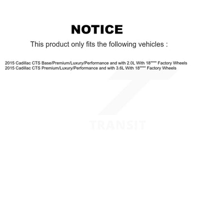 Rotors de frein à disque à fente avant et arrière, Kit de plaquettes semi-métalliques pour Cadillac CT