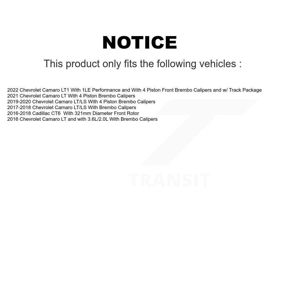 Kit de plaquettes semi-métalliques de Rotor de frein de fente de forage avant et arrière pour Chevrolet Camaro CT