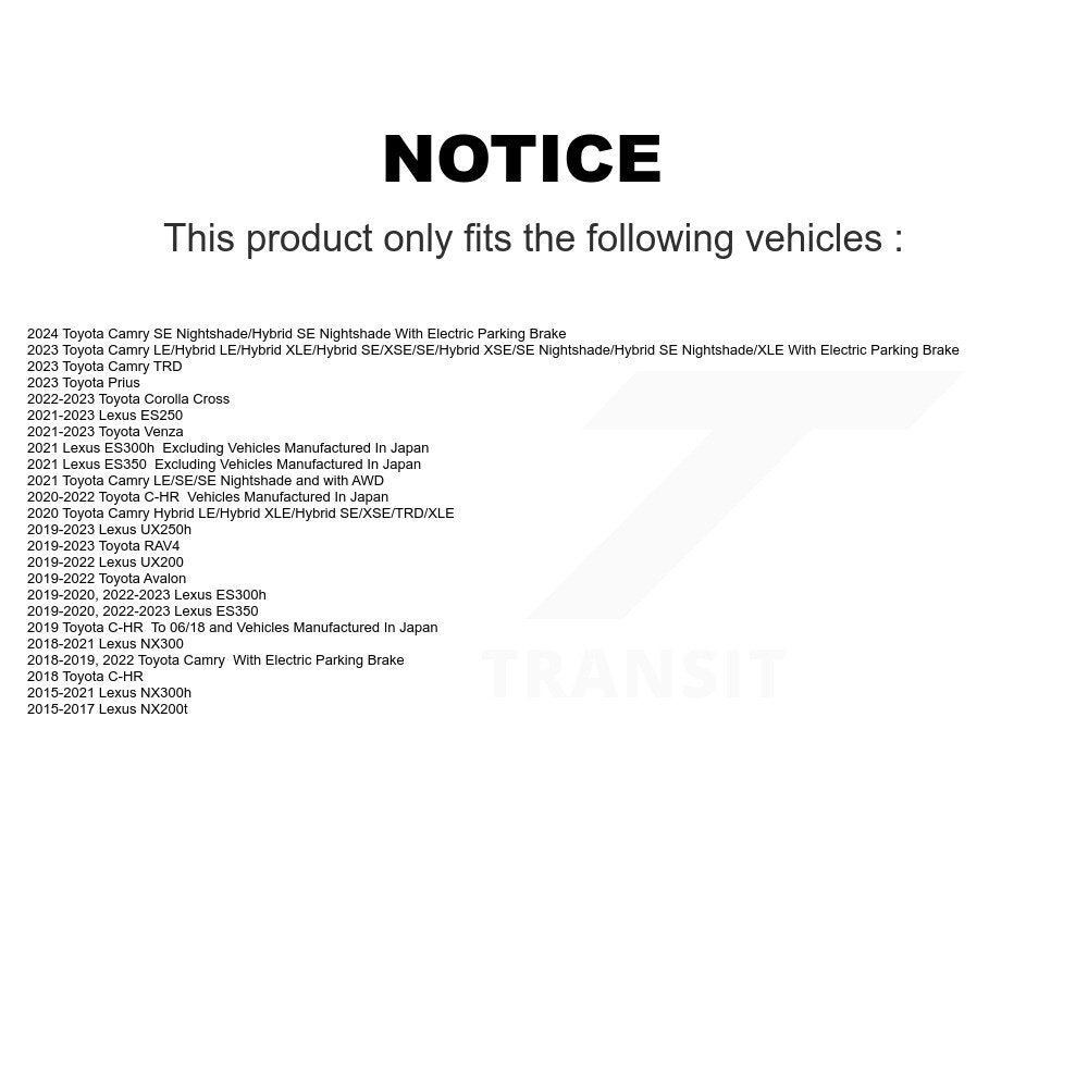 Rotors de frein à fente arrière percés, Kit de plaquettes semi-métalliques pour Toyota RAV4 Camry Lexu