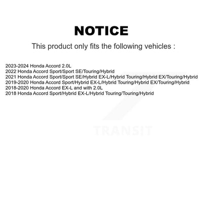 Rotors de frein à disque à fente avant et arrière, Kit de plaquettes semi-métalliques pour Honda Accor