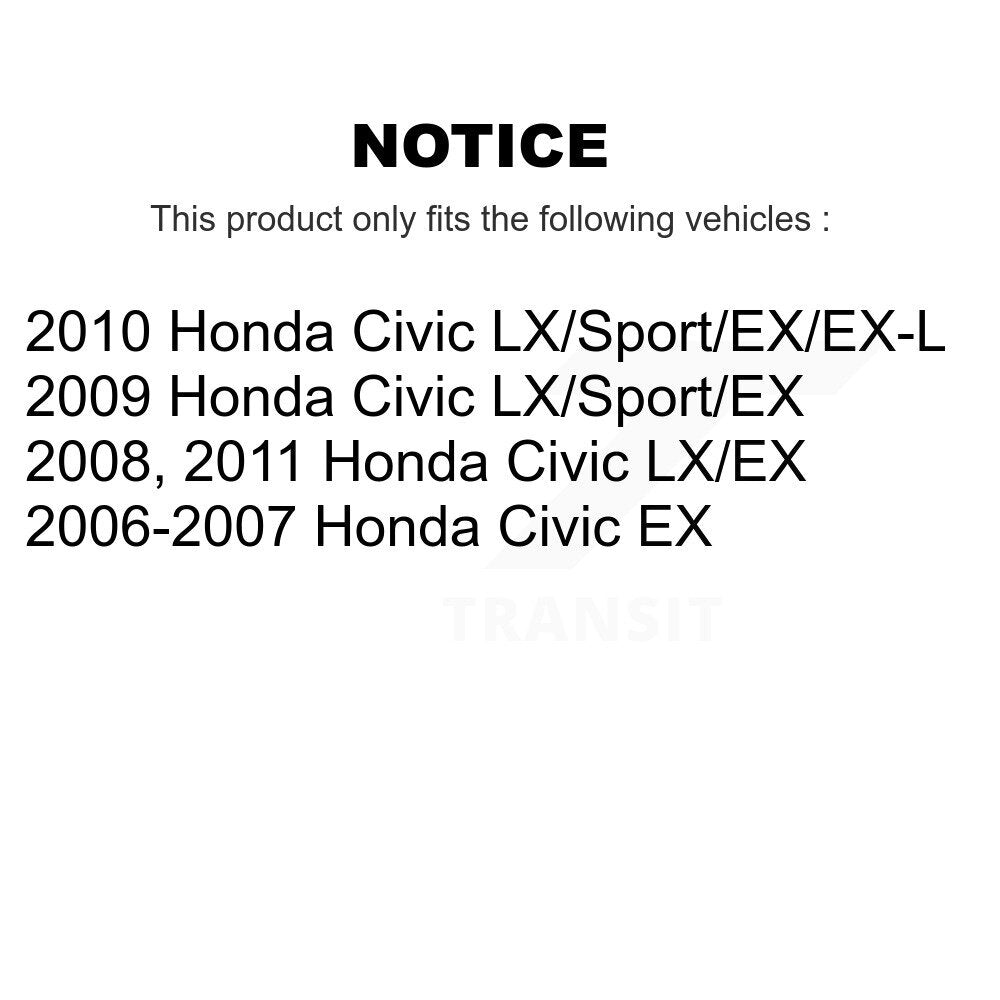 Rotor de frein à disque à fente percée avant et arrière et Kit de plaquettes semi-métalliques pour Honda Civi