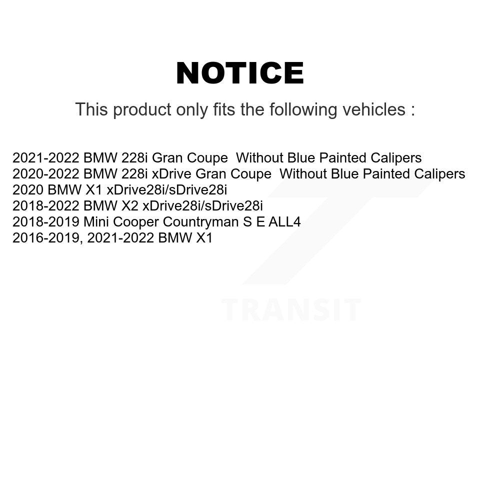 Kit de plaquettes de frein semi-métalliques pour rotors de frein avant et arrière, pour BMW X1 X2 Mini 228