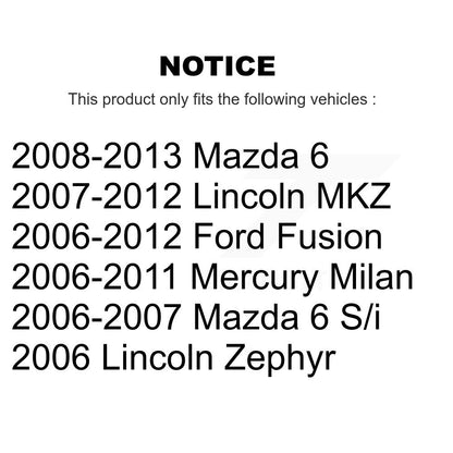 Rotors de frein à fente arrière percés, Kit de plaquettes semi-métalliques pour Ford Fusion Mazda 6 MK