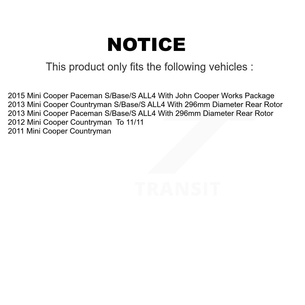 Rotor de frein à fente arrière percé et Kit de plaquettes semi-métalliques pour Mini Cooper Countryma