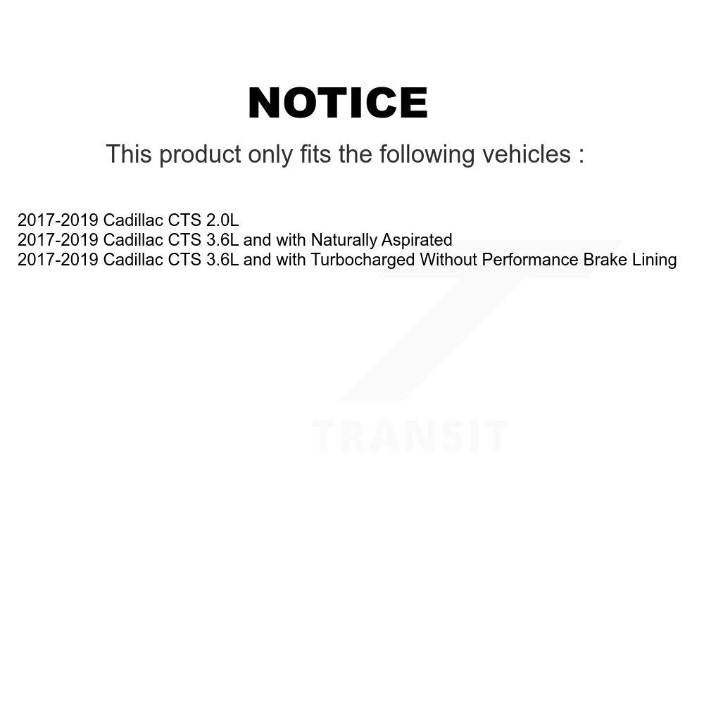 Rotors de frein à disque à fente avant et arrière, Kit de plaquettes semi-métalliques pour Cadillac CT