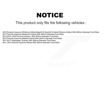 Kit de rotors de frein à disque avant et arrière et plaquettes semi-métalliques (6 pièces) pour Volkswagen Touare