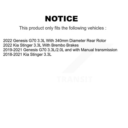 Kit de plaquettes de frein semi-métalliques pour Rotors de frein avant et arrière, pour Kia Stinger Genesi