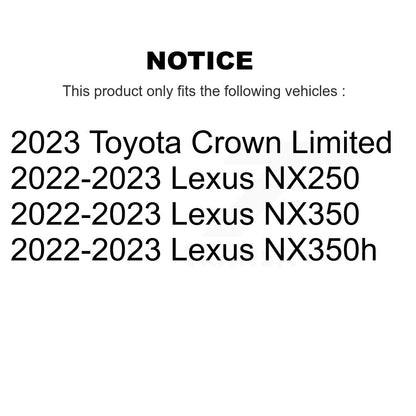 Kit de plaquettes semi-métalliques de Rotor de frein à fente avant et arrière, pour Lexus NX350h NX35