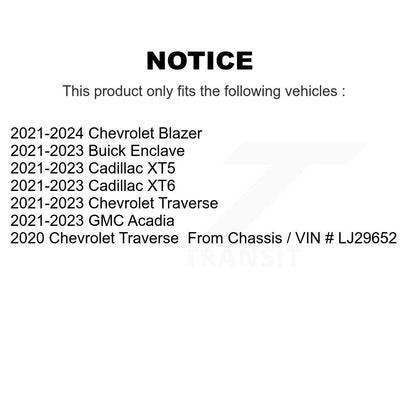 Kit de plaquettes semi-métalliques de Rotors de frein de fente de forage arrière pour Chevrolet Traverse Blaze