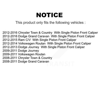 Rotors de frein à fente avant, Kit de plaquettes semi-métalliques pour remorquage Dodge Grand Caravan