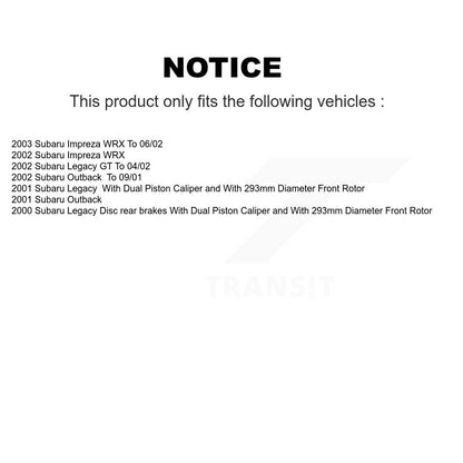 Rotors de frein à fente avant percés, Kit de plaquettes semi-métalliques pour Subaru Impreza Outbac