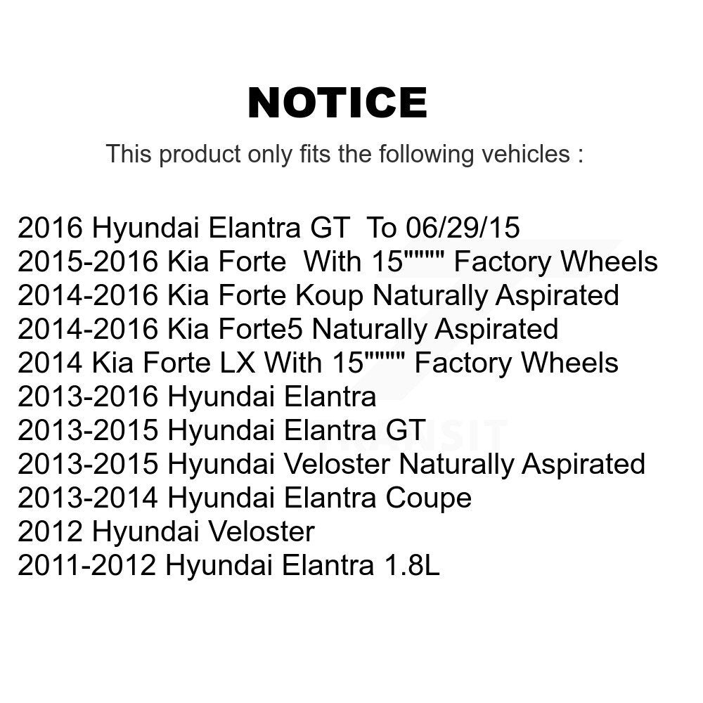 Rotors de frein à fente avant percés, Kit de plaquettes semi-métalliques pour Hyundai Elantra GT Ki