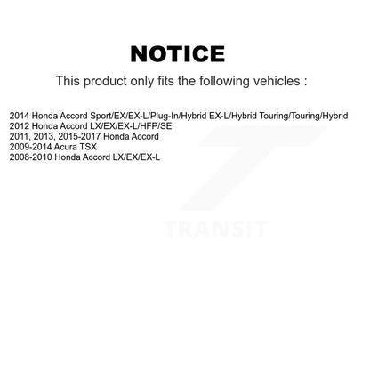 Rotor de frein à fente percée arrière et Kit de plaquettes semi-métalliques pour Honda Accord Acura TS