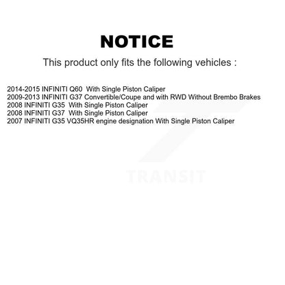 Kit de plaquettes semi-métalliques de Rotor de frein à disque de fente de forage avant pour INFINITI G37 G35 Q6