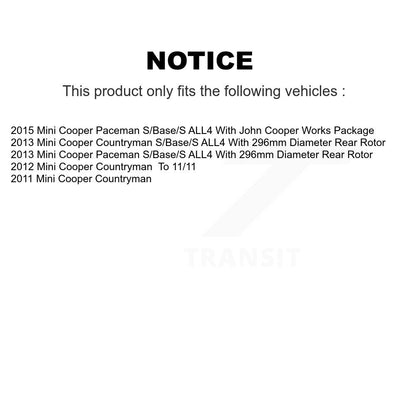Rotor de frein à fente arrière percé et Kit de plaquettes semi-métalliques pour Mini Cooper Countryma