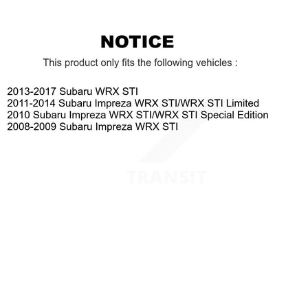 Rotor de frein à fente arrière percé et Kit de plaquettes semi-métalliques pour Subaru Impreza WRX ST