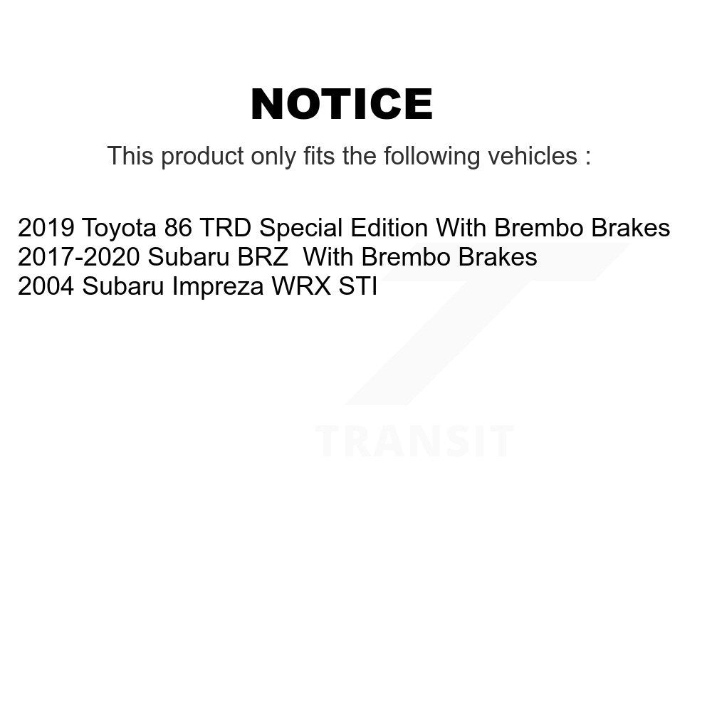 Kit de plaquettes semi-métalliques de Rotor de frein de fente de forage avant pour Subaru BRZ Impreza Toyot