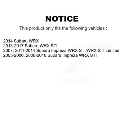 Rotor de frein à disque à fente avant percée et Kit de plaquettes en céramique pour Subaru Impreza WRX ST