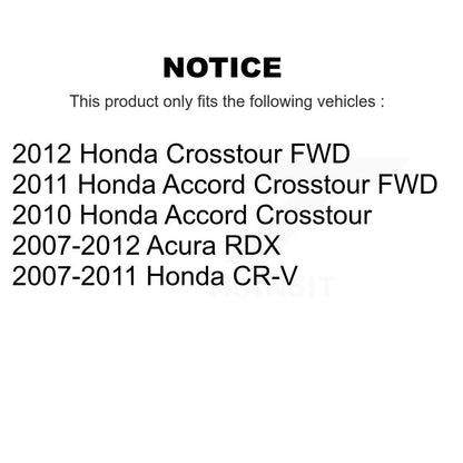 Rotor de frein à fente percée avant et Kit de plaquettes en céramique pour Honda CR-V Acura RDX Accor