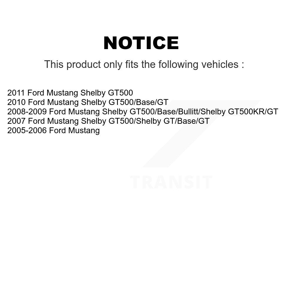 Rotors de frein à disque fendus percés à revêtement arrière et Kit de plaquettes en céramique pour Ford Mustang
