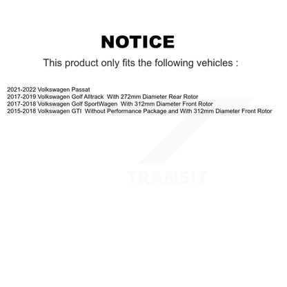 Kit de plaquettes en céramique pour Rotor de frein, fente de perçage avant et arrière, pour Volkswagen Golf SportWage