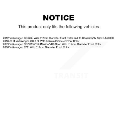 Kit de Rotor de frein à disque et de plaquettes en céramique, fente avant et arrière percée, pour Volkswagen CC R3
