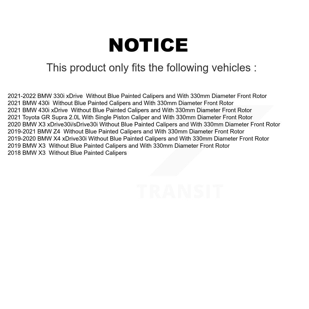 Kit de plaquettes en céramique pour Rotor de frein à fente avant percée, pour BMW X3 330i xDrive X4 Z4 430
