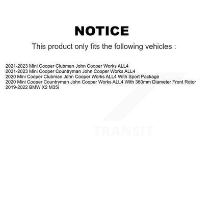Kit de plaquettes en céramique pour Rotor de frein à disque avant et arrière (6 pièces) pour BMW X2 Mini Cooper Clubma