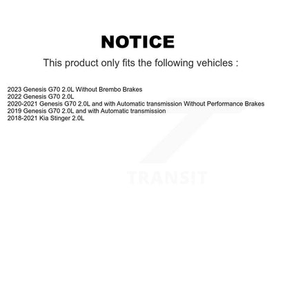 Rotor de frein à disque à fente arrière et Kit de plaquettes en céramique pour Genesis G70 Kia Stinge