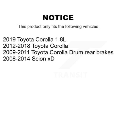 Kit de plaquettes de frein et chaussures de tambour semi-métalliques avant et arrière, pour Toyota Corolla Scion x