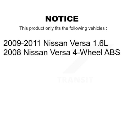 Kit de plaquettes de frein et de chaussures de tambour semi-métalliques avant et arrière, pour Nissan Versa 1.6 09-11