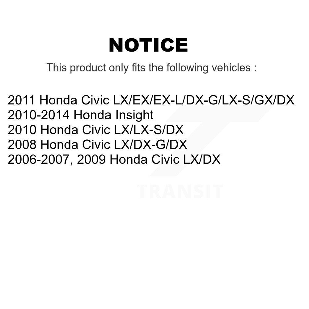 Kit de plaquettes de frein et chaussures de tambour semi-métalliques avant et arrière, pour Honda Civic Insight