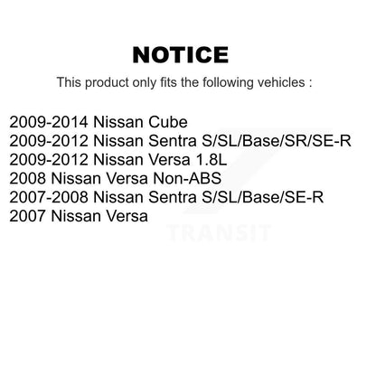 Kit de plaquettes de frein semi-métalliques avant et arrière, pour Nissan Versa Sentra Cub