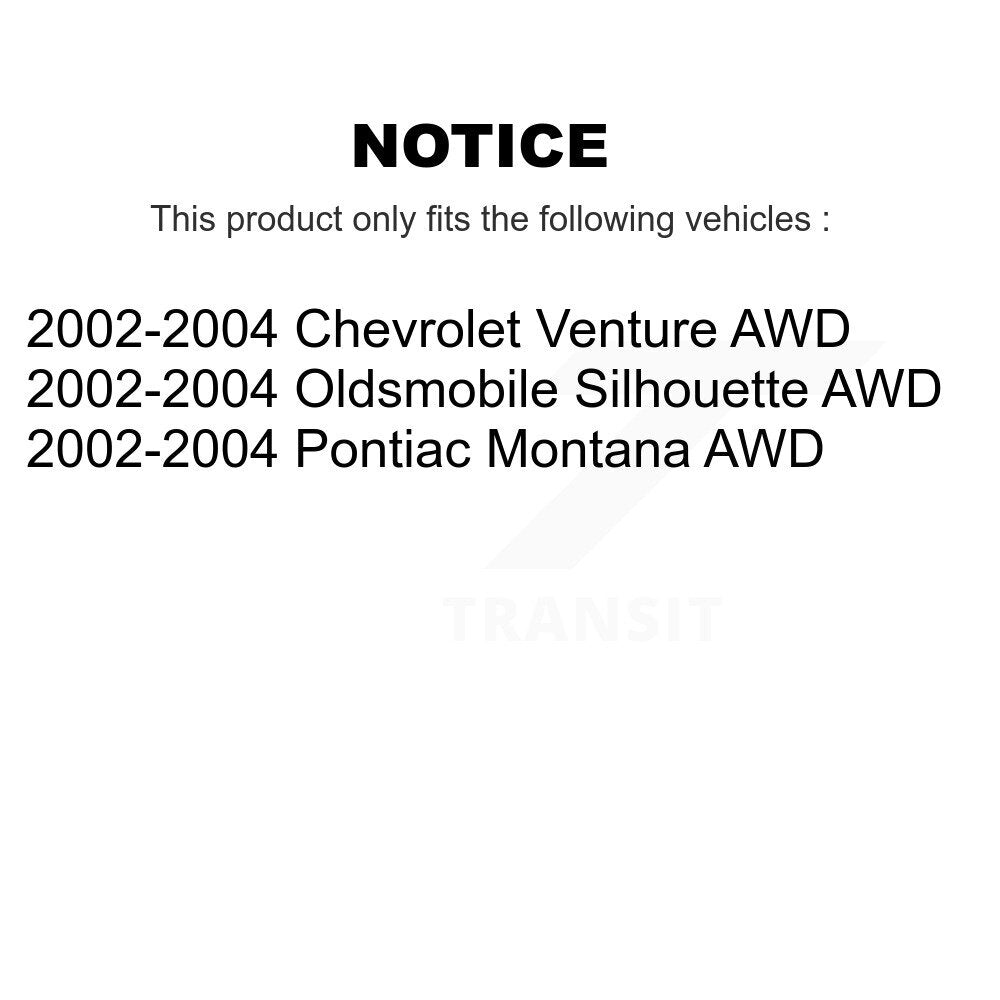 Kit de plaquettes de frein semi-métalliques avant et arrière, pour Pontiac Montana Chevrole