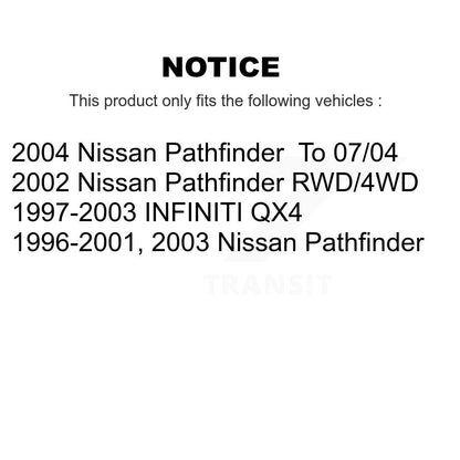 Kit de plaquettes de frein semi-métalliques avant et arrière, pour Nissan Pathfinder INFINIT