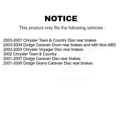 Kit de plaquettes de frein semi-métalliques avant et arrière, pour Dodge Caravan Grand Town